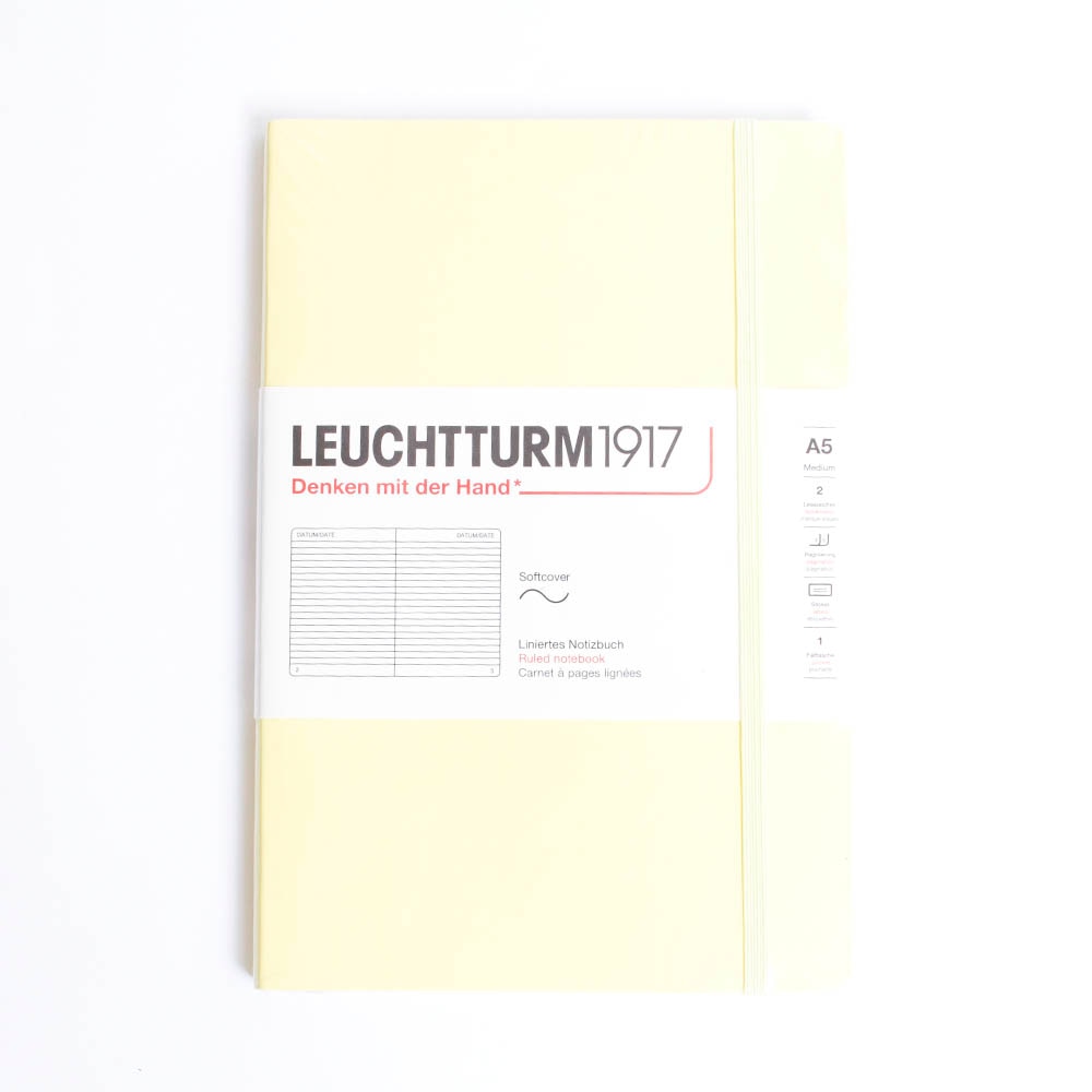 Leuchtturm, Journal, Art & School, Medium, A5, Softcover, Ruled, 443491, Vanilla